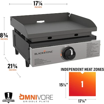Imagen 3 de Blackstone 1971 Original Parrilla Superior de Mesa de 43,18 cm (17 pulgadas) Acero Inoxidable sin Capucha (Grasa Trasera)