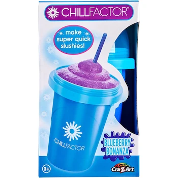 Imagen de referencia para Cra-Z-Art ChillFactor Original - Máquina de Granizado Mágica, Taza de Licuado Súper Rápida para Batidos y Jugos, Taza de Doble Capa con Tapa y Cuchara, Azul