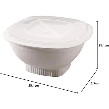 Imagen 2 de Nordic Ware Popcorn Popper para Microondas, Color Blanco, Capacidad 12 Tazas