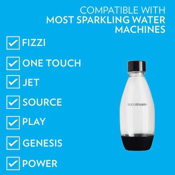 Imagen 2 de SodaStream Botellas de Carbonatación Delgadas Negras 0.5 L (1/2 L) Paquete de 2 Negro