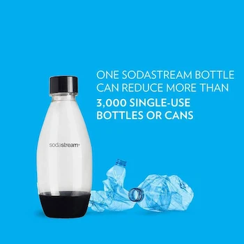 Imagen 3 de SodaStream Botellas de Carbonatación Delgadas Negras 0.5 L (1/2 L) Paquete de 2 Negro