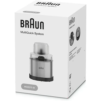 Imagen 2 de Braun MQS270SI Multiquick Accesorio Molinillo de Café y Especias para Batidora de Mano, Capacidad 1.5 Tazas, Color Acero Inoxidable