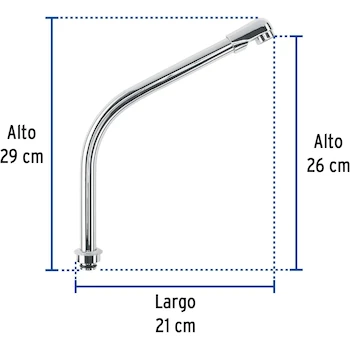 Imagen 3 de Foset Aqua AQCR-94 Cuello Cobra Repuesto Cromado en Acero Inoxidable para Mezcladora de Fregadero Modelo AQF-94 Dimensiones 34.9 x 20.27 x 12.7 cm