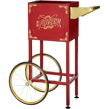 Imagen alusiva al producto Great Northern Popcorn - Soporte de Repuesto Matinee para Poppers de 8 Onzas con Estante, Mango de Empuje y Ruedas Estilo Bicicleta (Rojo), Modelo 83-DT5710