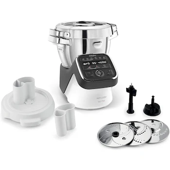Imagen 3 de KRUPS Accesorio Procesador de Alimentos XF551D10 para Robot de Cocina Prep&Cook con 3 Discos de Acero Inoxidable, Blanco