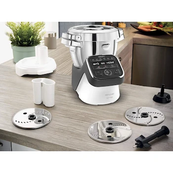 Imagen 5 de KRUPS Accesorio Procesador de Alimentos XF551D10 para Robot de Cocina Prep&Cook con 3 Discos de Acero Inoxidable, Blanco