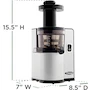 Miniatura de Omega VSJ843QS Extractor de Jugos Vertical Cuadrado Masticador de Baja Velocidad, Color Cromado/Plata y Negro, Modelo VSJ843QS, Serie VSJ, Dimensiones 17.8 cm Ancho x 21.6 cm Profundo x 39.4 cm Alto, Peso 5.2 kg