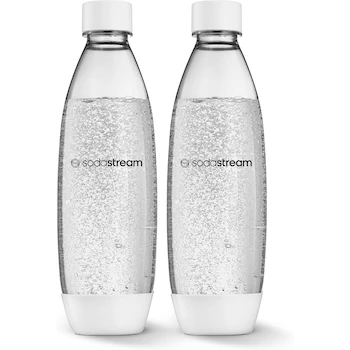 Imagen de referencia para SodaStream Botella Delgada de 1 Litro Apta para Lavavajillas Color Blanco (Paquete Individual)