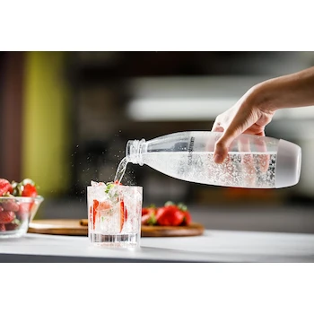 Imagen 3 de SodaStream Botella Delgada de 1 Litro Apta para Lavavajillas Color Blanco (Paquete Individual)