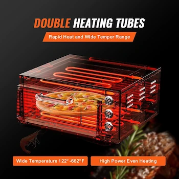 Imagen 3 de VEVOR Encimera de Horno de Pizza Comercial Eléctrico, Capa Única de 14 Pulgadas, Acero Inoxidable Plateado, Modelo FY-1EP-1