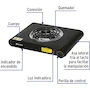Miniatura de Volteck PAEL-1CN Parrilla Eléctrica de Resistencia 1 Quemador Cuadrada Negra