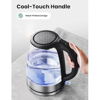 Imagen 4 de COMFEE' Hervidor Eléctrico de Vidrio Hervidor de Agua Caliente 1.7 L con Indicador LED 1500 W