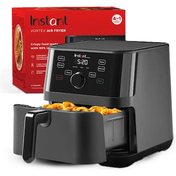 Imagen de referencia para Instant Vortex 4-in-1 Basket Air Fryer, Black, Model B08V57P86Z, 5.7 Quart Capacity, Large Non-Stick Fryer Basket