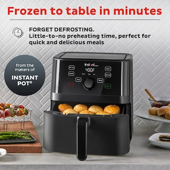 Imagen 2 de Instant Vortex 4-in-1 Basket Air Fryer, Black, Model B08V57P86Z, 5.7 Quart Capacity, Large Non-Stick Fryer Basket