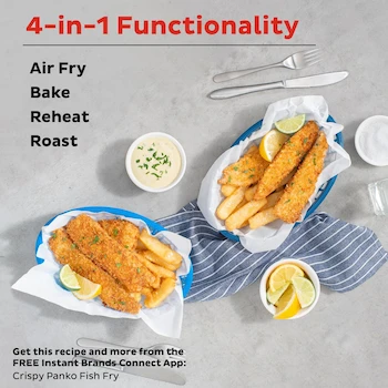 Imagen 3 de Instant Vortex 4-in-1 Basket Air Fryer, Black, Model B08V57P86Z, 5.7 Quart Capacity, Large Non-Stick Fryer Basket