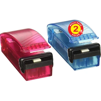 Imagen alusiva al producto iTouchless Bag Re-Sealer BR001U Sellador de Bolsas, Paquete de 2 Unidades, Colores Azul y Rojo, Dimensiones 3 3/4" x 1 1/2" x 1 1/2"
