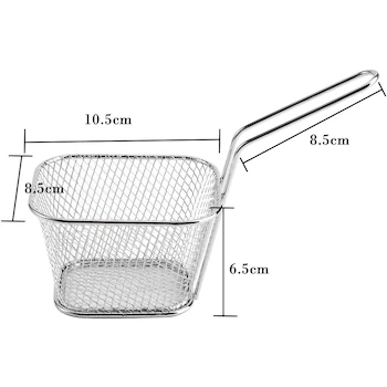 Imagen 2 de 8 Piezas Mini Cestas para Freír de Acero Inoxidable - Cestas de Alambre Profundo Canasta para Papas Fritas