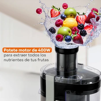 Imagen 4 de Hukën x MasterChef Extractor de Jugos Fresh+ en Acero Inoxidable, Modelo Fresh+, Serie Fresh+, Capacidad de Recolector de Pulpa 600 ml, Tubo de 60 mm, Dimensiones 17 x 20.5 x 27 cm, Peso 1.7 kg