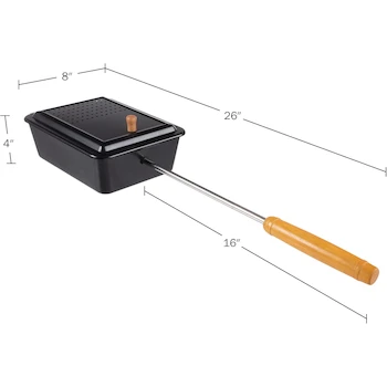 Imagen 2 de Campfire Popcorn Popper - Old Fashioned Popcorn Maker con Acabado Antiadherente y Mango Extendido - Equipo de Camping y Fogata de Great Northern Popcorn (Negro)