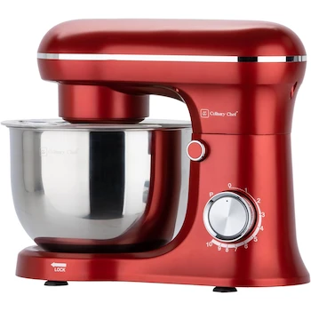 Imagen alusiva al producto CULINARY CHEF Mezclador de Soporte Retro 4.5 L / 4.75 Quart, Color Rojo