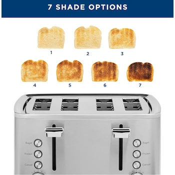 Imagen 5 de GE Tostadora de 4 Rebanadas Grande en Acero Inoxidable, Ranuras Extra Anchas, Modelo G9TMA4SSPSS o Equivalente, Acabado Acero Inoxidable Moderno