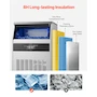 Miniatura de VEVOR LB160T Máquina para Hacer Hielo Comercial de Acero Inoxidable con Gabinete Independiente, Producción 160 Libras/24 Horas, Capacidad de Almacenamiento 66 Libras, 80 Cubitos por Ciclo, Pantalla Digital LED