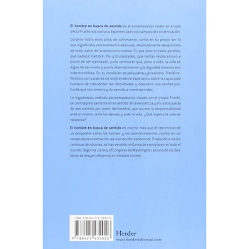 Imagen 2 de Libro Pasta Blanda El Hombre en Busca de Sentido por Viktor Frankl, Edición en Español, 3ra Edición, Editorial Herder, ISBN-10: 8425432022, ISBN-13: 978-8425432026, 168 Páginas, Dimensiones 14.1 x 0.8 x 21.6 cm, Peso 227 g