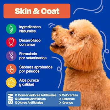 Imagen 2 de Dogelthy Skin & Coat Suplemento para Piel y Pelaje para Perro Sabor Pescado 270g