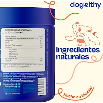 Imagen 4 de Dogelthy Skin & Coat Suplemento para Piel y Pelaje para Perro Sabor Pescado 270g