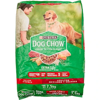 Imagen alusiva al producto Purina Dog Chow Adulto Razas Mediana y Grande Sabor Carne y Pollo 7.5 kg