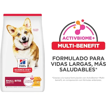 Imagen 3 de Hill's Science Diet Small Bites, Alimento Saludable para Perro Adulto con Receta de Pollo y Cebada, Bocados Pequeños, Modelo B07L5FF4W3, Tamaño 6.8 kg, Paquete de 1