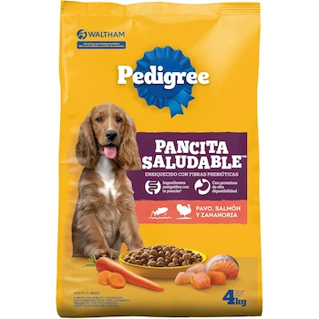 Imagen de referencia para Pedigree Pancita Saludable Croquetas para Perros Adultos Sabor Salmón, Pavo y Zanahoria 4kg