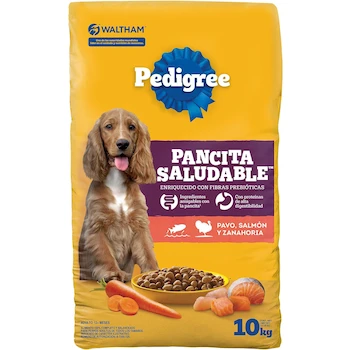 Imagen de referencia para Pedigree Pancita Saludable Croquetas para Perro Adulto Sabor Salmón, Pavo y Zanahoria Alimento Completo 10 kg