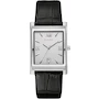 Miniatura de Bulova Reloj de Vestir para Hombre Colección Clásica Modelo 96B107 Caja Rectangular de Acero Inoxidable Bicolor Plata y Oro Esfera Blanca Correa de Cuero Negro con Relieve de Cocodrilo Tamaño 45 mm