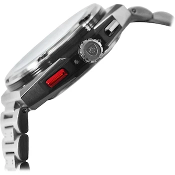 Imagen 3 de Nivada Swiss Marsmaster Reloj para Hombre Caja 42MM Carátula Blanca Cristal Zafiro Correa Extensible de Acero Cronógrafo Tres Esferas Fechador a las Seis