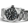 Miniatura de Hamilton Khaki Field Auto H70455133 Reloj Automático para Hombre 38mm Caja Acero Inoxidable Plateado Bisel Plateado Esfera Negra Correa Brazalete Acero Plateado