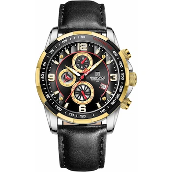 Imagen de referencia para NAVIFORCE Modelo 8020L-GBB Reloj Deportivo para Hombre Analógico de Cuarzo Cronógrafo Correa de Piel Reloj de Pulsera Color Verde Deporte Negra Tamaño de Caja 46 mm Grosor 14 mm Ancho de Correa 24 mm