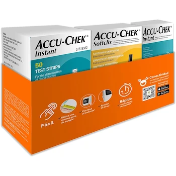 Imagen 2 de Kit Glucómetro Accu-Chek Instant + Dispositivo de Punción Softclix + 50 Tiras Reactivas