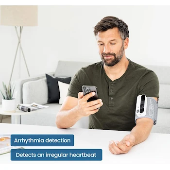 Imagen 5 de Beurer BM59 Baumanómetro de Brazo Tensiometro Digital Brazalete Ajustable 22-42 cm Batería Recargable USB-C Dimensiones 12.5 x 4.8 x 2.8 cm Peso 225 Gramos