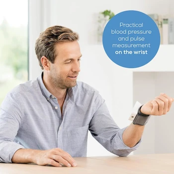 Imagen 3 de Beurer BC28 Baumanómetro Digital de Muñeca, Monitor de Presión Arterial, Blanco con Gris, para Muñecas de 14-19.5 cm, Dimensiones 8.4 x 6 x 2.9 cm, Peso 92 g