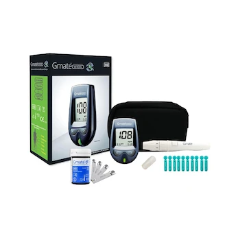 Imagen de referencia para Glucómetro GMATE Wheel PG-300 Sistema de Monitoreo de Glucosa en Sangre, Kit con Accesorios, Color Negro, Capacidad 500 Resultados, Dimensiones 56 x 88 x 23.6 mm