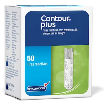 Imagen 2 de Tiras Reactivas para Determinación de Glucosa en Sangre Contour Plus, Serie Contour Plus, Modelo Tiras Reactivas Para Determinacion De Glucosa En Sangre De 50´S, Color Color, Cantidad 50 Unidades, Paquete de 1