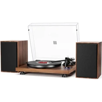 Imagen de referencia para Sistema HiFi con Tocadiscos Bluetooth, Parlantes de Estantería de 36 Vatios, Tocadiscos de Vinilo con Cartucho Magnético Patente, Reproducción Bluetooth y Apagado Automático