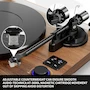Miniatura de Sistema HiFi con Tocadiscos Bluetooth, Parlantes de Estantería de 36 Vatios, Tocadiscos de Vinilo con Cartucho Magnético Patente, Reproducción Bluetooth y Apagado Automático