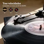 Miniatura de Tocadiscos De Vinilo Negro Retro Portátil En Diseño De Maleta Marca VINILOS Modelo Vinylos Dimensiones 13.9 x 10.05 x 4.55 Pulgadas Peso 6.42 Libras Material Plástico