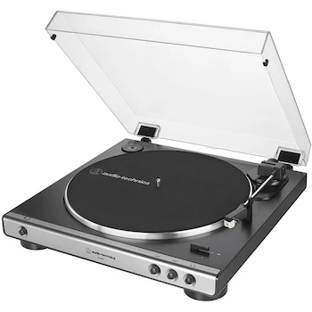 Imagen 2 de Audio-Technica Tocadiscos Totalmente Automático con Transmisión por Correa Modelo AT-LP60X-GM, 33/45 RPM, Color Gun Metal y Negro (Metal)