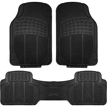 Imagen de referencia para Alfombrillas para Coche RUAKIVA, Tapetes y Alfombras para Auto, Set de 3 Piezas Tapetes Universales para Coches, SUV, Furgonetas y Camiones, Color Negro