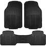 Miniatura de Alfombrillas para Coche RUAKIVA, Tapetes y Alfombras para Auto, Set de 3 Piezas Tapetes Universales para Coches, SUV, Furgonetas y Camiones, Color Negro