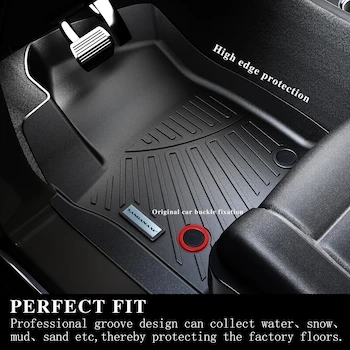 Imagen 3 de SANBAN-AXE Alfombrillas de Piso y Maletero para Toyota RAV4 2013-2017 2018 (no híbrido ni Prime) TPE Juego Completo con Respaldo de Velcro para Todo Tipo de Clima