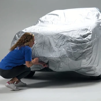 Imagen 4 de Funda Original Tapa-Car para Kia Rio Hatchback, Audi A1, SEAT Ibiza, Volkswagen Golf MK3 - Cubierta Completa Exterior Plata con Afelpado de Algodón para Compactos y Hatchback